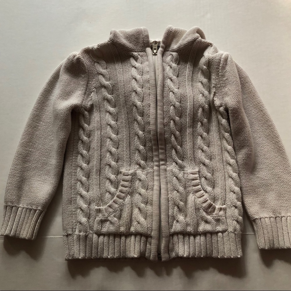 Toddler cream colored cable knit sweater, size 4t